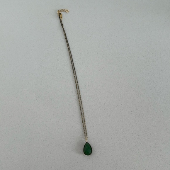 Vintage Green & Gold Gemstone Necklace - Picture 2 of 4